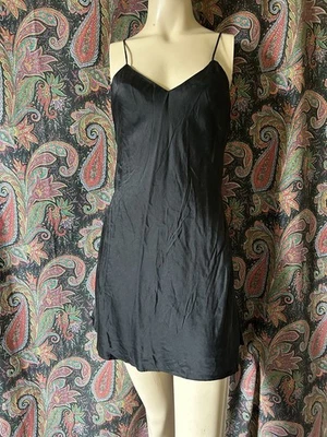 VICTORIAS SECRET Chemise Babydoll Camisón Slip Seda Etiqueta Dorada Negro “P” De Colección Foto 1 de 4