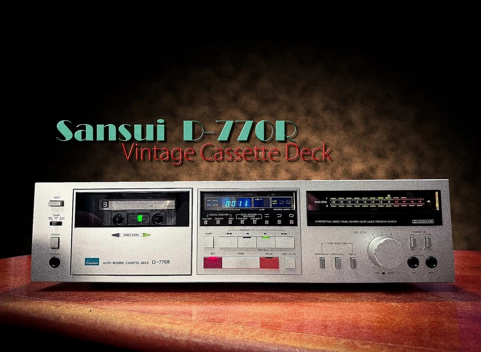 SANSUI D-770R SILBER 🌈RaRe & NEUWERTIG🌈 Premium Vintage Stereo Cassette Deck - Bild 1 von 4