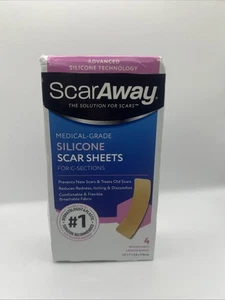 Hojas de cicatrices de silicona de grado médico ScarAway para cesáreas 4 hojas reutilizables - Imagen 1 de 5