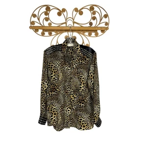 Vintage Seidenhemd Cache Animalprint S - Bild 1 von 8