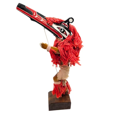 全新无标签 Coast Kwakiutl Hamatsa 舞者木雕像 Hok Hok Gordy Scow 15 雕像 — 第 1/4 张图片