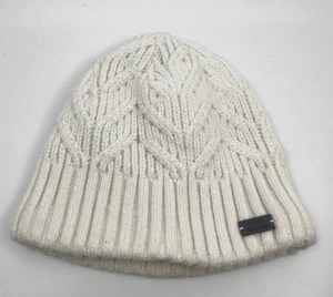 Under Armour Fleece Lined Cable Knit Beanie White W's OSFM 1299899 - Picture 1 of 9