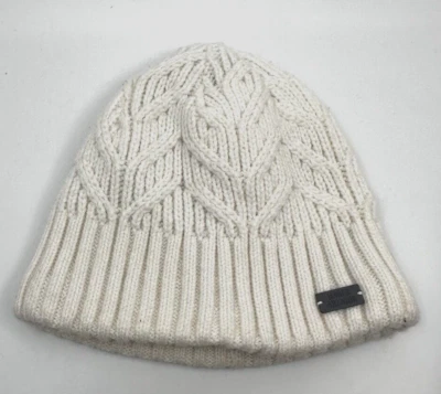 Under Armour Fleece Lined Cable Knit Beanie White Womens OSFM 1299899 - Image 1 of 4