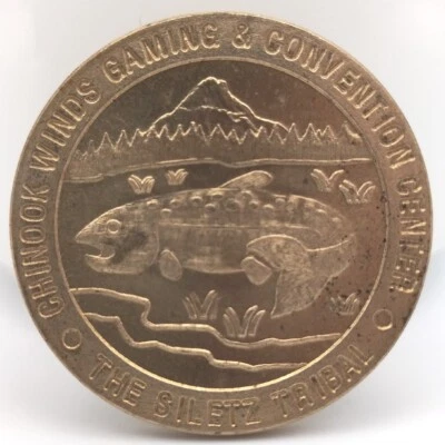 Vintage Chinook Winds Casino Grand Opening Token Siletz Tribe Oregon 1996 Coin - Image 1 of 4