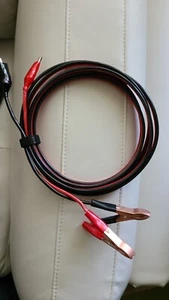 12 gauge -10 Foot Flexible Pure Copper adapter cable, Alligator & battery Clips - Zdjęcie 1 z 3
