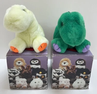 Vintage Puffkins “Dinky” & “Pickles” the Yellow & Green Dinosaur Plush Toy - Image 1 of 4