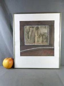Incorniciato con tecnica mista firmato GOMBOS: olio pastello, collage serigrafico, matita. - Foto 1 di 8