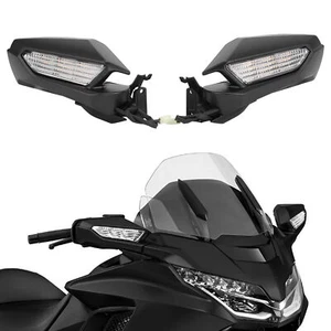Matte Black Rearview Mirrors LED Turn Signal For Honda Goldwing GL 1800 18-25 US - Picture 1 of 13