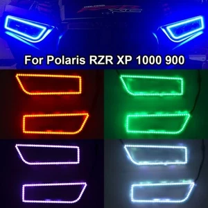 2pcs RGB LED Halo Ring Lights For Polaris RZR 900 1000 XP Headlight Angel Eyes - Bild 1 von 10