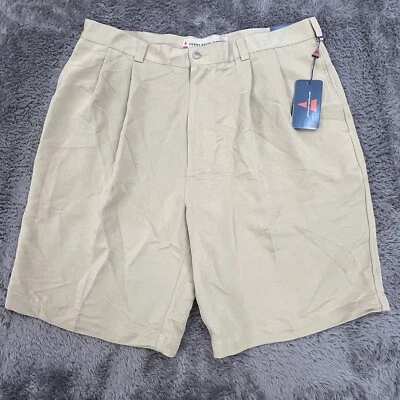 Perry Ellis America Shorts Mens 38 x10 Tan Flat Front Chino Golf Casual - New - Image 1 of 4