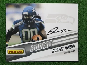 ROBERT TURBIN SIGNED SEATTLE SEAHAWKS Panini Authentic 8x10 Rookie PHOTO - Picture 1 of 2