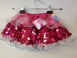Girls Small 4/6 My Little Pony Pink Sequin Tutu Skirt Lacy Elastic bling dance - Picture 1 of 5
