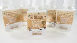 (5) Bath & Body Works Snowy Peach Berry Wallflower Bulb Refill 0.8oz New