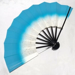 Japanese traditional dance Folding fan Blue White lacquerware 288mm Sensu Oogi - Picture 1 of 5