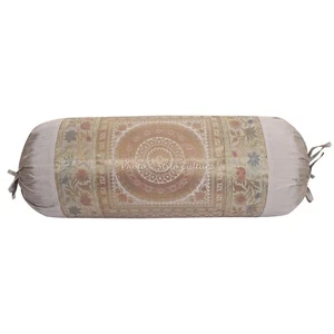Art Decor Bolster Brocade Jacquard Hippie Gypsy Cylinder Pillow For Neck - Picture 1 of 5