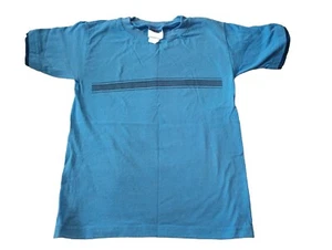 Vintage 90s Y2K Baby Blue Striped Layered T-shirt Skater Grunge Size Small Youth - Picture 1 of 5