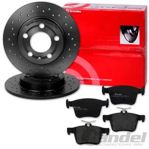brembo GELOCHTE BREMSSCHEIBEN+ BELÄGE HINTEN für VW GOLF 7 TOURAN AUDI A3 KAROQ - Bild 1 von 4