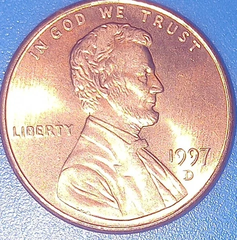 1997 D Lincoln Cent Penny 1C Beautiful Red Uncirculated Denver Ships Free! Cover