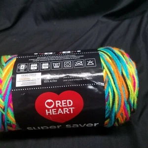 Red Heart Super Saver Jumbo 10 Oz. Blacklight Yarn - Picture 1 of 5