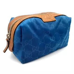 Gucci pouch GG Nylon blue Authentic - Picture 1 of 9