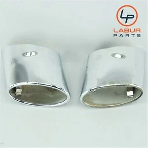 R171 MERCEDES 05-08 SLK CLASS REAR LEFT & RIGHT EXHAUST TIPS CHROME PAIR B864 - Picture 1 of 7