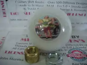 1950's Pin up Girl with puppy, 2" Custom Shift Knob (White Pearl) - Picture 1 of 1
