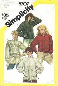 Simplicity 5707 Quilted Jacket, Windbreaker w Drawstring Waist Casing Sz 10 UC - Picture 1 of 4