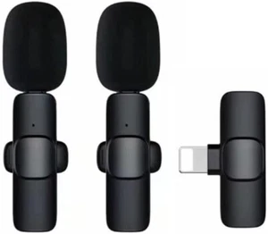Lavalier Microphone Wireless Audio Video Recording Mic 2 pc - Type C or iPhone - - Picture 1 of 5