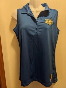Limestone College Women's Medium Nike Blue Sleeveless Collared Tank Top - Picture 1 of 8