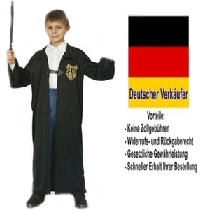 Kinder Kostüm Zauberer Umhang Robe Mantel Junge Mädchen Fasching Karneval 5-10 J - Bild 1 von 1