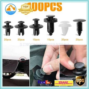 100x Body Plastic Trim Retainer Fastener Clips Bumper Tool Push Pin Fender🚗 - Picture 1 of 6