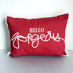 Pottery Barn Hello Gorgeous Boudoir Decorative Throw Pillow (with Insert) 12x16 - Picture 1 of 14