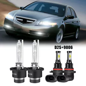 For Acura TL 2004 2005 2006 - Front HID Headlight Hi/Lo Beam LED Fog Light Bulbs - Picture 1 of 12