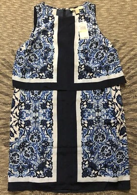NWT Michael Kors Marina Dress Sz 4 Paisley Layered Sleeveless MSRP $200 - Image 1 of 4