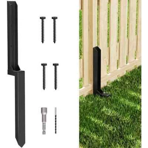 34 in. Heavy Duty Black Fence Post Repair Kit, Anchor Ground Spike - Picture 1 of 7