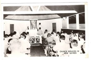 Real Photo Church Service in New Guinea World War II RPPC Postcard - Picture 1 of 2