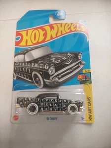 1957 CHEVY HOT WHEELS ART CARS 6/10 BLACK 2024-121 - Picture 1 of 1