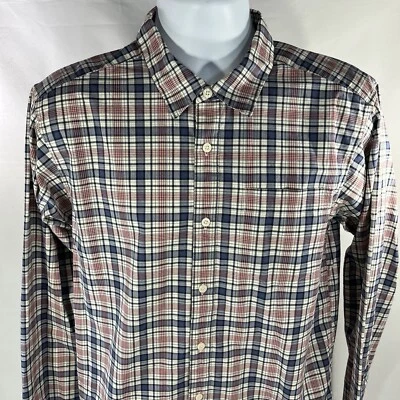 PATAGONIA PLAID LONG SLEEVE BUTTON SHIRT MENS MEDIUM BLUE RED WHITE COLLARED - Image 1 of 4