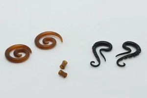 Paar 2 Stärke 2g 6mm Bio Handgeschnitzt Hänge Ohrring Kegel Stecker Horn - Bild 1 von 19