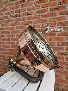VINTAGE FISHING BOAT HUGE COOPER /BRASS LAMP 38cm DIAMETER # 68 - Picture 1 of 5