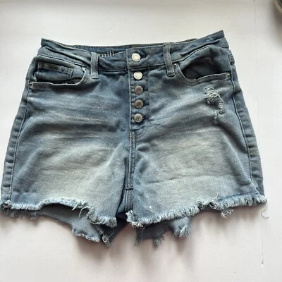 Pantalones Cortos Denim Vanilla Star Juniors 9 Azul Jean Tiro Alto Midi Mujer Botón Mosca Foto 1 de 4