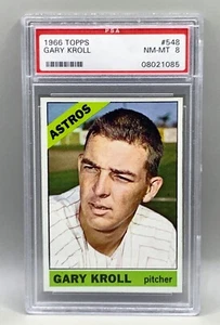 1966 Topps #548 Gary Kroll - Houston Astros PSA 8 NM-MT - Foto 1 di 2