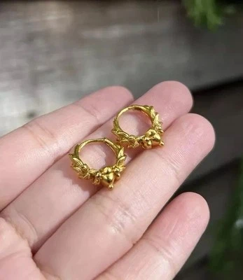 Traditional Nepali Ethic Boho Design Hoop Small Earrings - Image 1 of 4