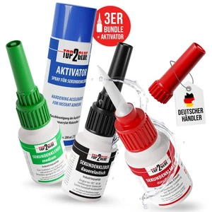 Sekundenkleber mit Aktivator Set - extra stark wasserfest dünn flexibel medium - Bild 1 von 8