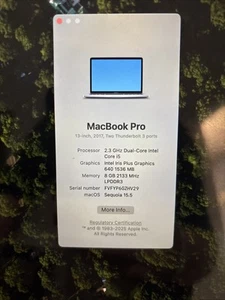 Apple MacBook Pro 13-inch 2017 Intel I5 2.3GHz, 8GB RAM, 250GB - OS Sequoia 15.5 - Afbeelding 1 van 10