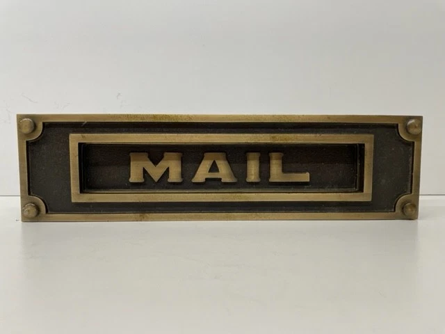 New Large Bronze Mail, Newspape. Door Slot/ Drop Fits Doors 1  1/4-1  3/4" Thick - Image 1 of 4