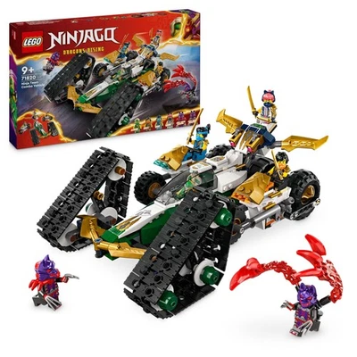 LEGO NINJAGO Equipo Ninja Combo Vehículo 4 en 1 Ninja Aventura Juguete, con 2 Motorbi Foto 1 de 4