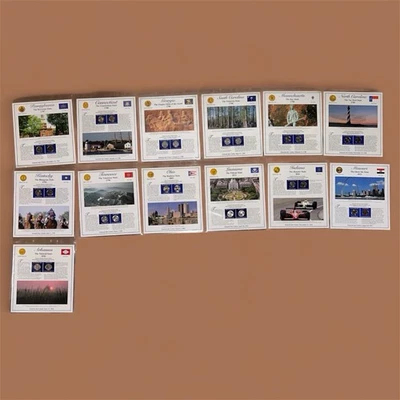 Lot of 13 PCS Statehood Quarters & Stamps Commemorative Collection Panels/Pages - Image 1 of 4