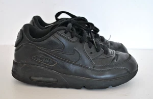 Schwarze Leder Schnürschuhe Junior Jungen Turnschuhe Gr. 2 (EU 34) Nike Air Max 90 LTS GS - Bild 1 von 6