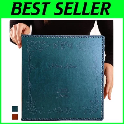 Stylish Dark Green Leather Photo Album - 80 Pages for All Your Treasured Moments - Image 1 of 4